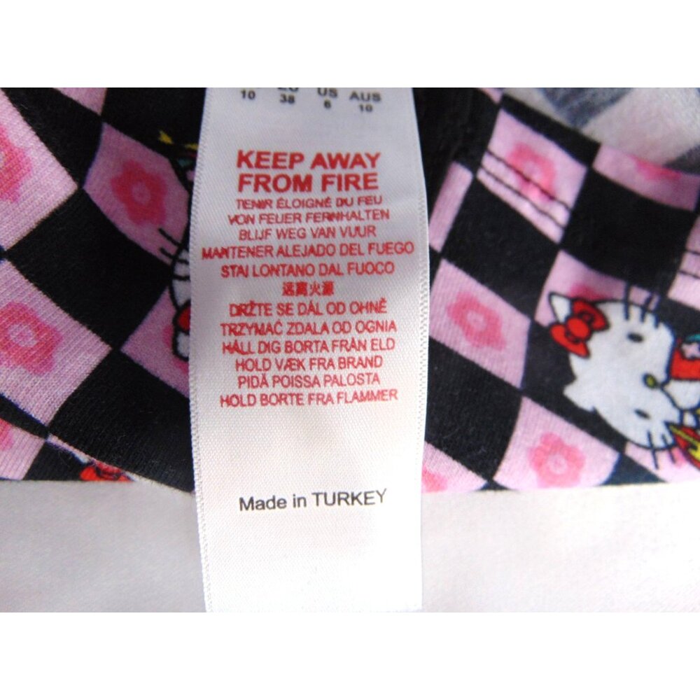 NGOrder x Sanrio Hello Kitty Fitted Slip Dress  US 6 Pink Black Checker Camisole - Picture 8 of 10
